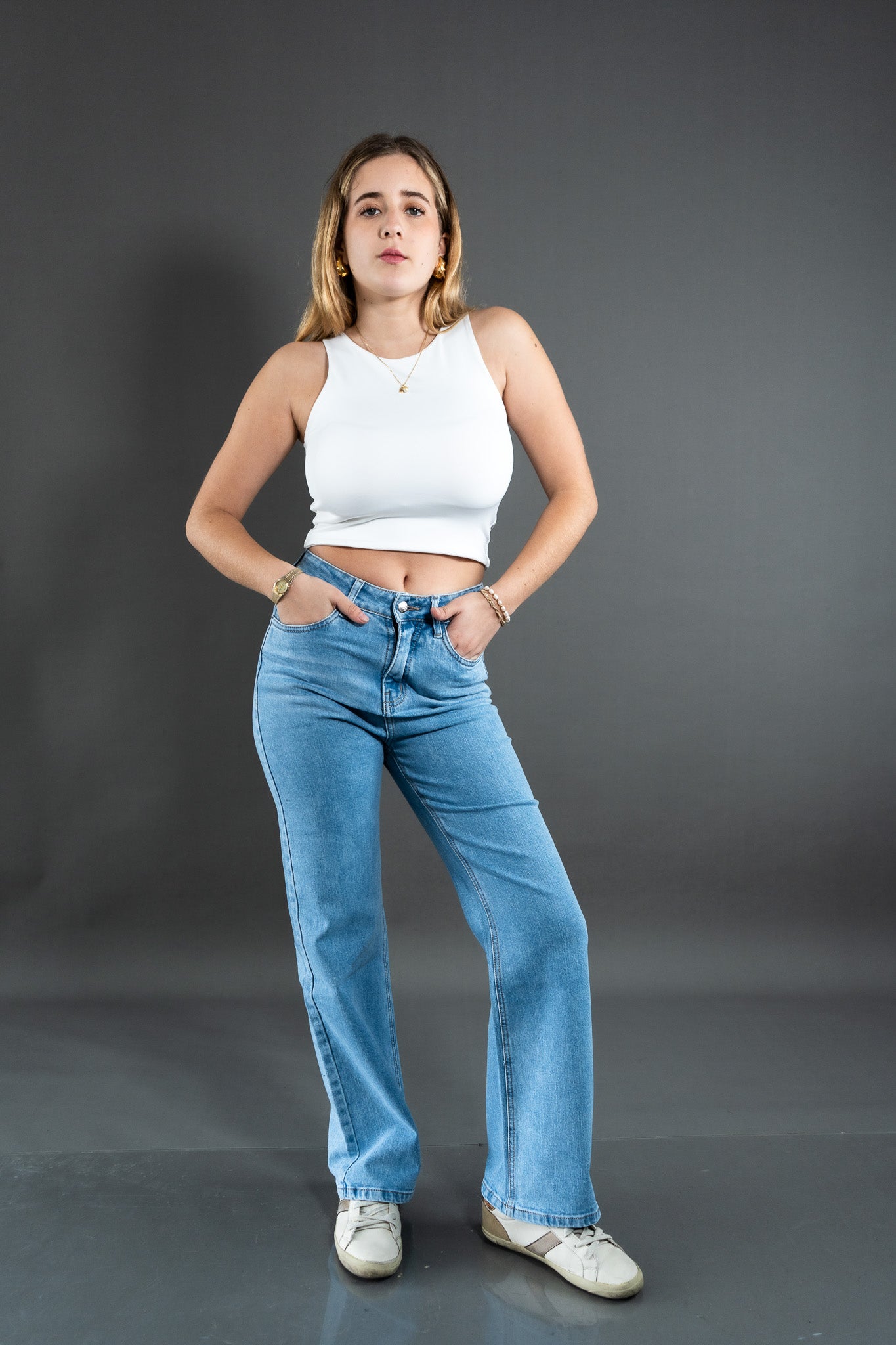 Wide Leg Hielo Semi Stretch