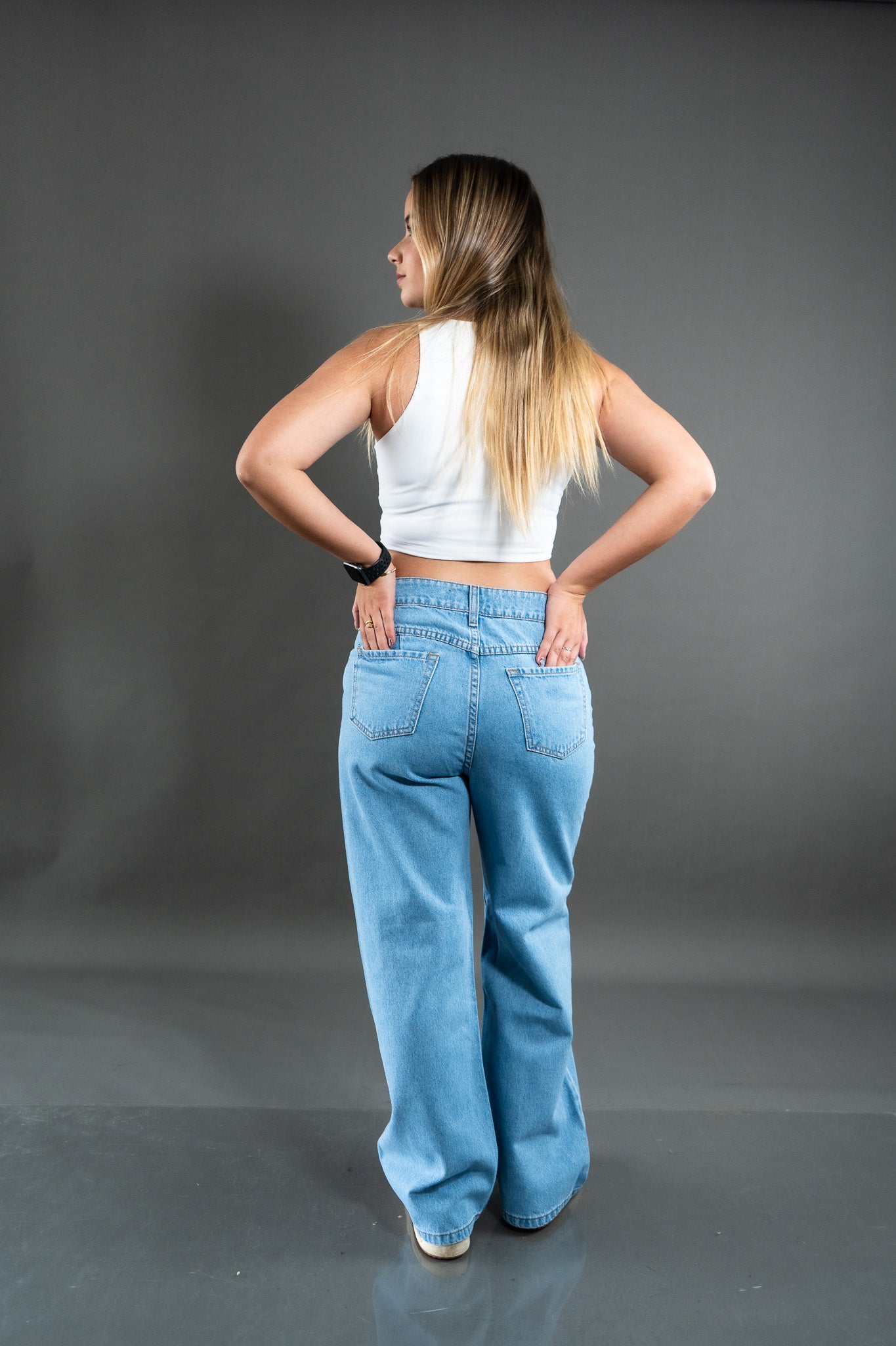 Wide Leg Ripped Hielo