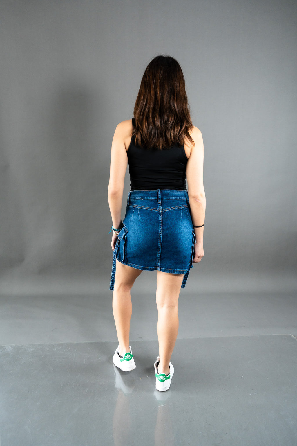 Falda Short Cargo Azul