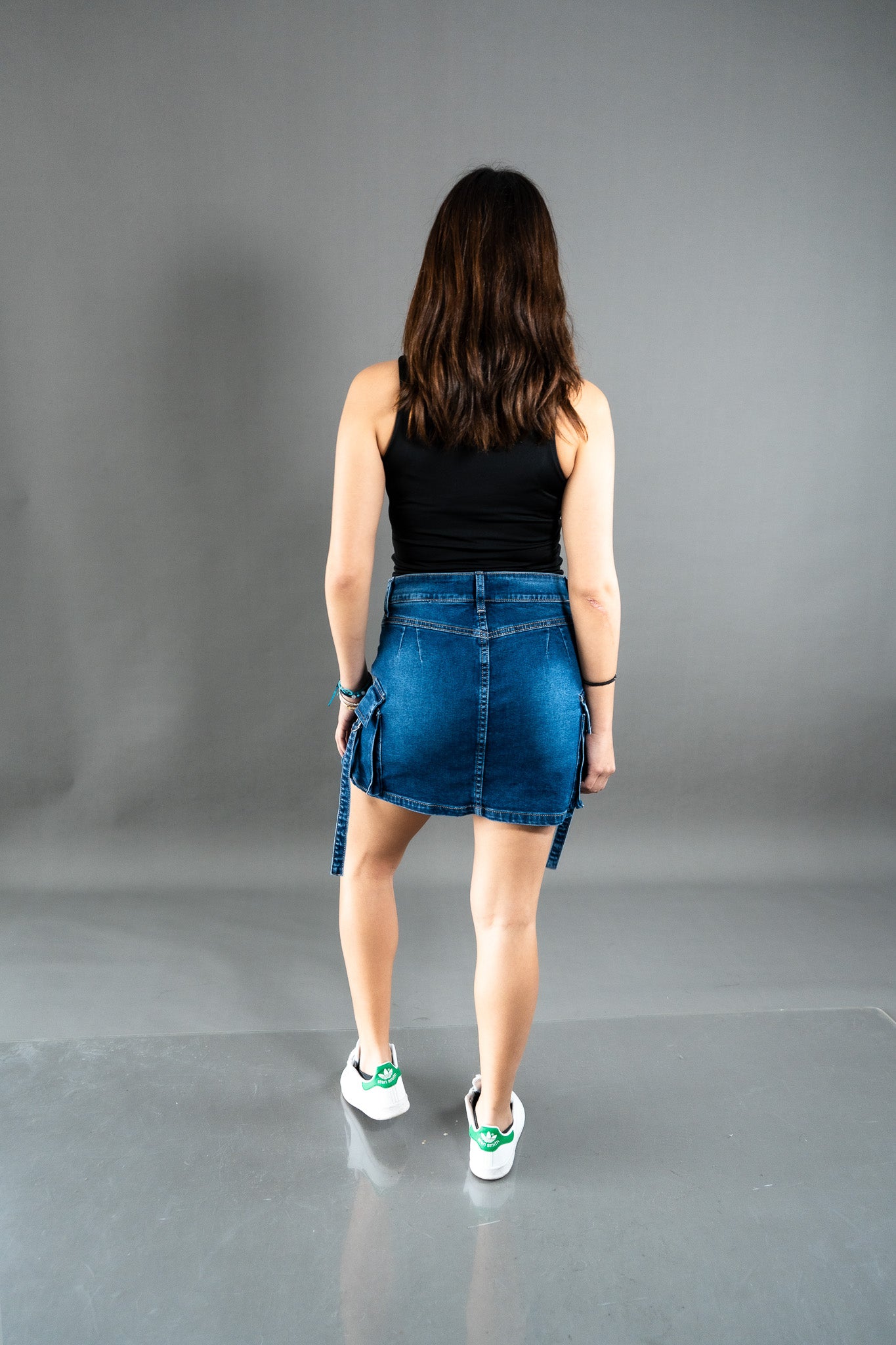 Falda Short Cargo Azul