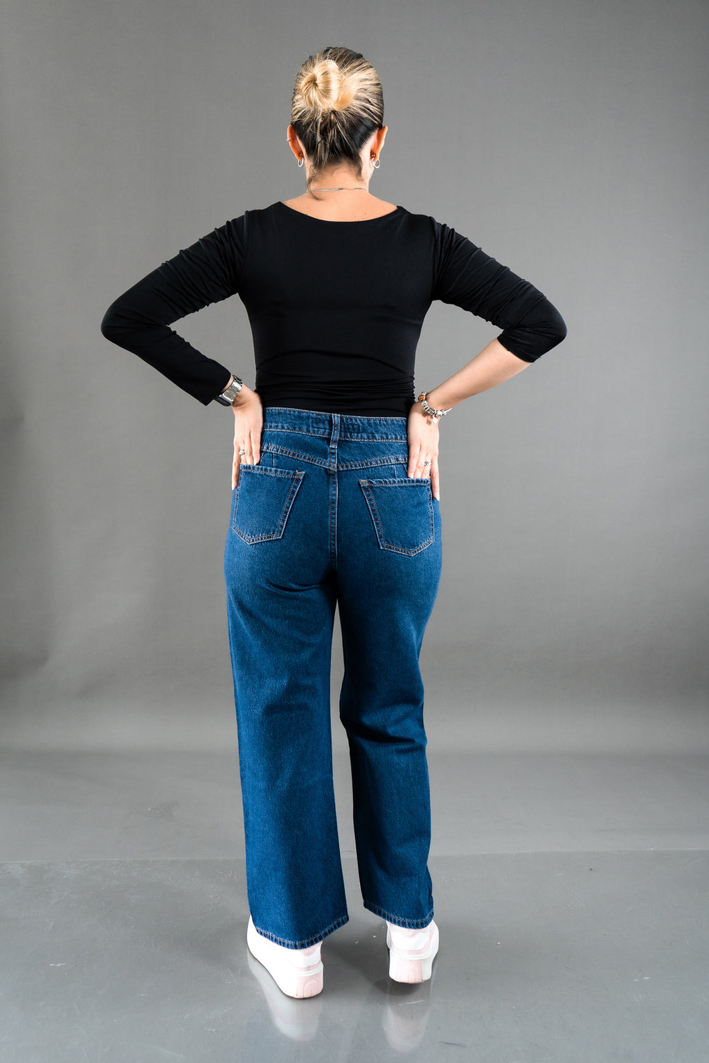 Wide Leg Ripped Azul